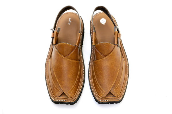 Brown Leather Peshawari Chappal - Sandals - Men's - South Asian Fashion & Unique Home Decor