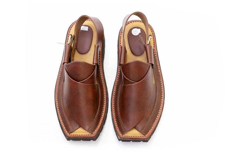 Brown Leather - Peshawari Sandals - Men's - South Asian Fashion & Unique Home Decor