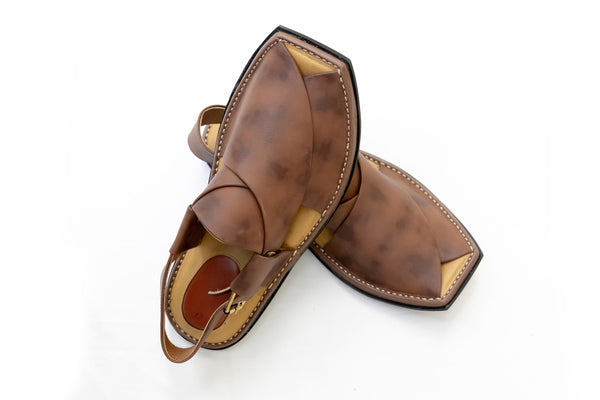 Brown Leather Peshawari Chappal - Sandals - Men's - South Asian Fashion & Unique Home Decor