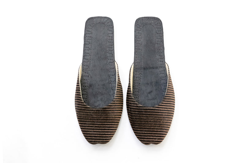 Black Stripped Khussa Women's Shoes - South Asian Fashion & Unique Home Decor