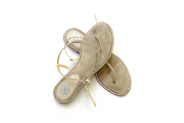 Metallic Silver Sandals - Women's Footwear - South Asian Fashion