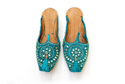 Teal Dulha Khussa - Shoes - Women's - South Asian Fashion