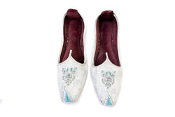 White Dulha Khussa - Shoes - Women's - South Asian Fashion