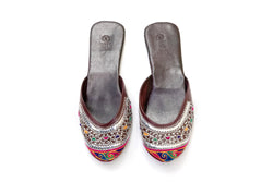 Leather Embroidered Jutti Khussa -Shoes- Women's South Asian Fashion