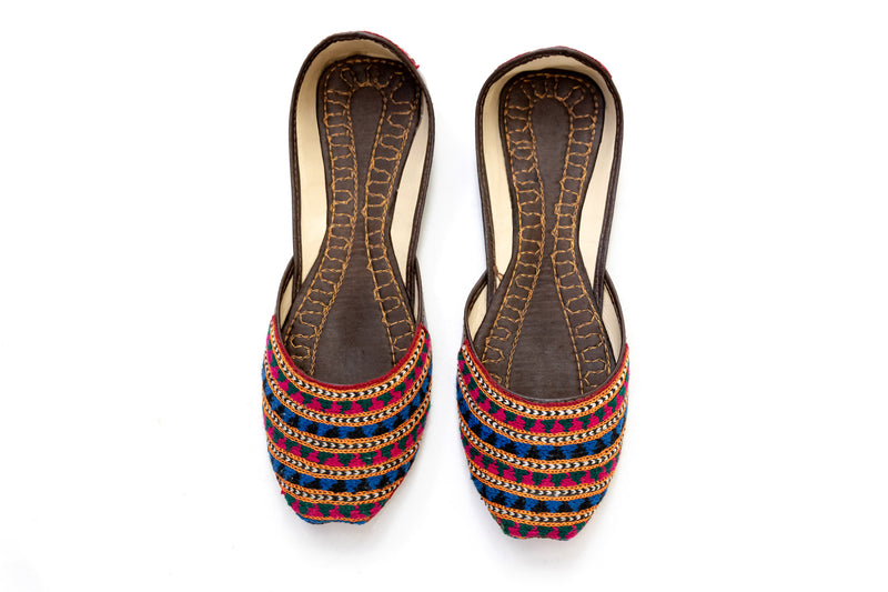 Festive Maroon Flats - Khussa - Women's Shoes - South Asian Fashion