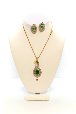 Green and Gold Jewelry Set - South Asian Fashion & Unique Home Decor
