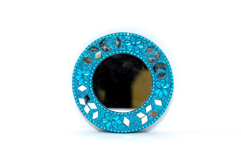 Miniature Teal Blue Mirror - Handmade Accessories & Unique Home Decor