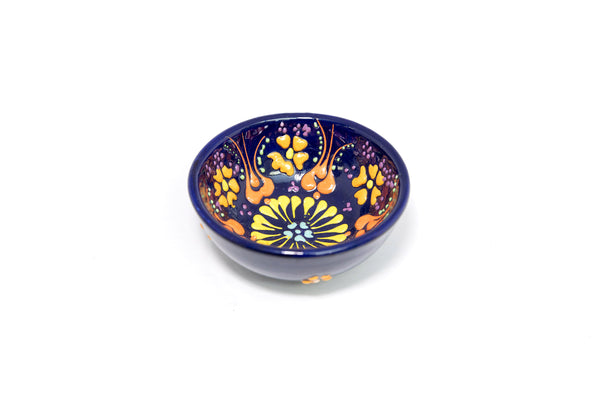 Turkish Ceramic Purple Hand Painted Bowl - South Asian Home Decor