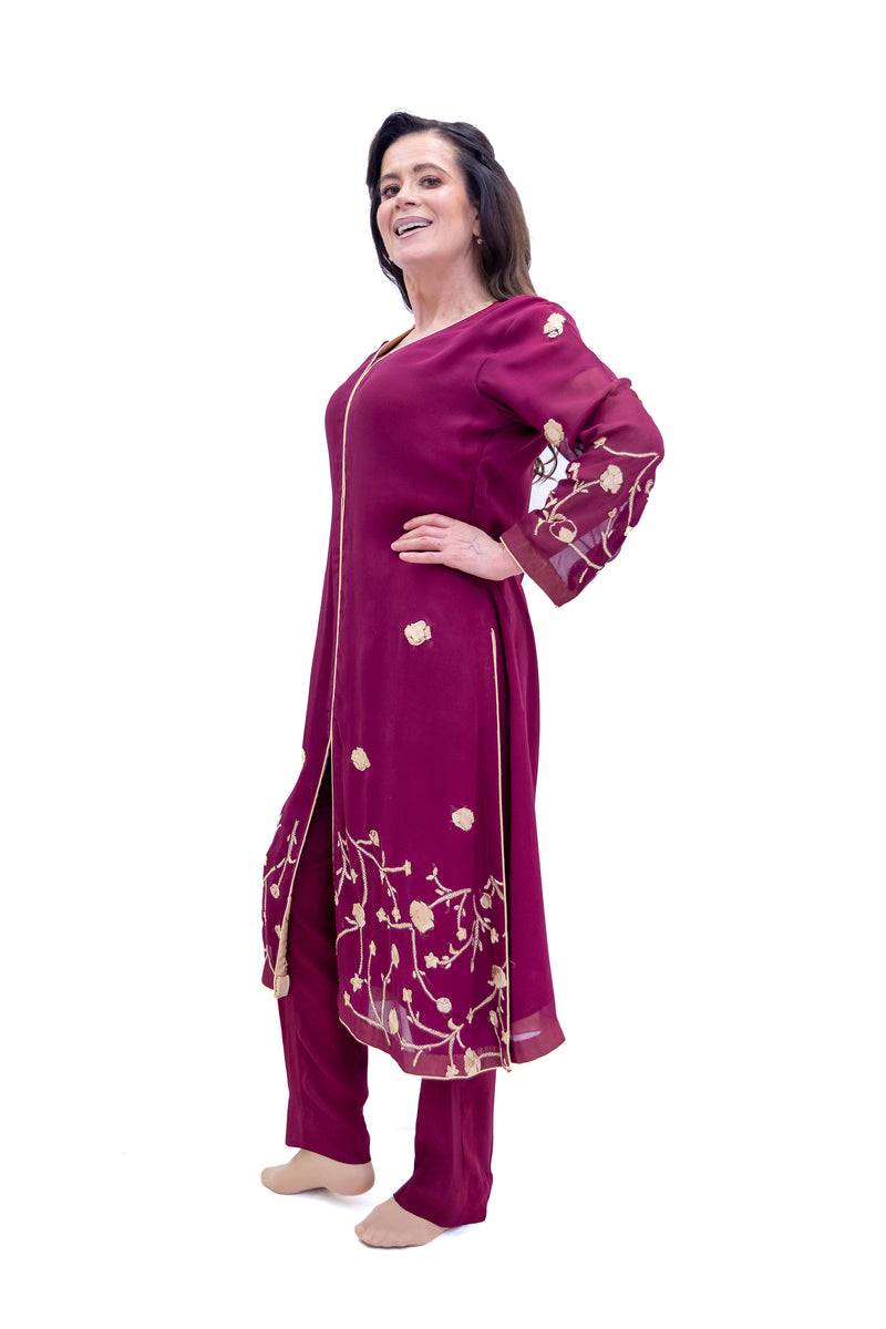 Purple Chiffon Suit - Asim Jofa - South Asian Fashion & Unique Home Decor