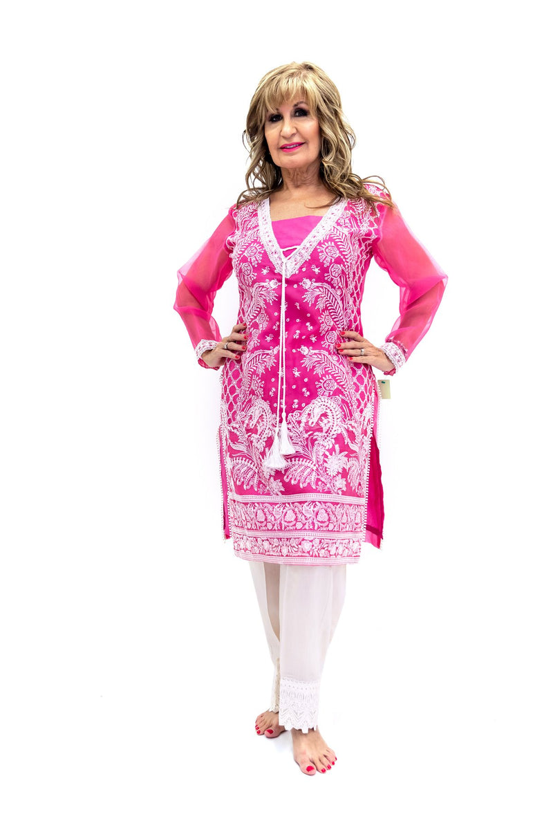Pink Organza Salwar Kameez-Suit - Sobia Nazir Lawn 2019