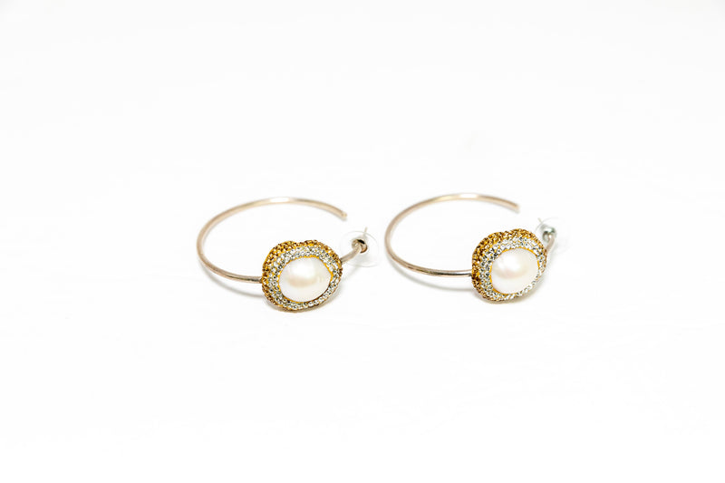 Classic Pearl Hoop Earrings - South Asian Fashion & Unique Accessories