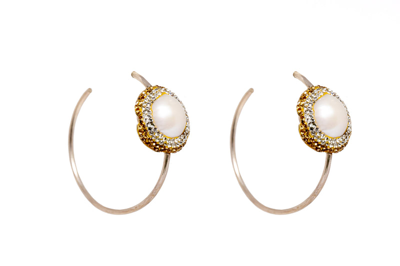 Classic Pearl Hoop Earrings - South Asian Fashion & Unique Accessories