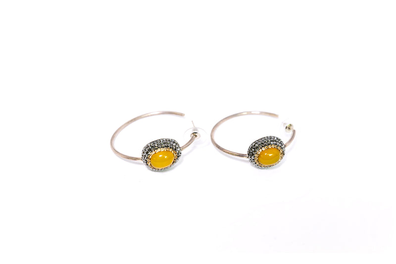 Yellow Gemstone Hoop Earrings - Top Quality Traditional Jewelry &  Accessories 