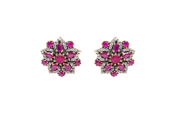 Turkish Silver Blossoming Stud Earrings - Glamorous & Classy Jewelry