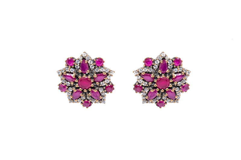 Turkish Silver Blossoming Stud Earrings - Glamorous & Classy Jewelry
