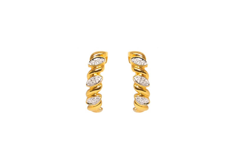Classy Gold and Diamante Earrings - South Asian Jewelry