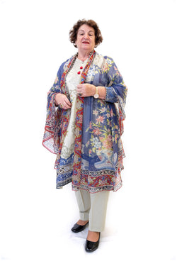 Beige Cotton Lawn Suit - Blue Print Designs - South Asian Casual Wear