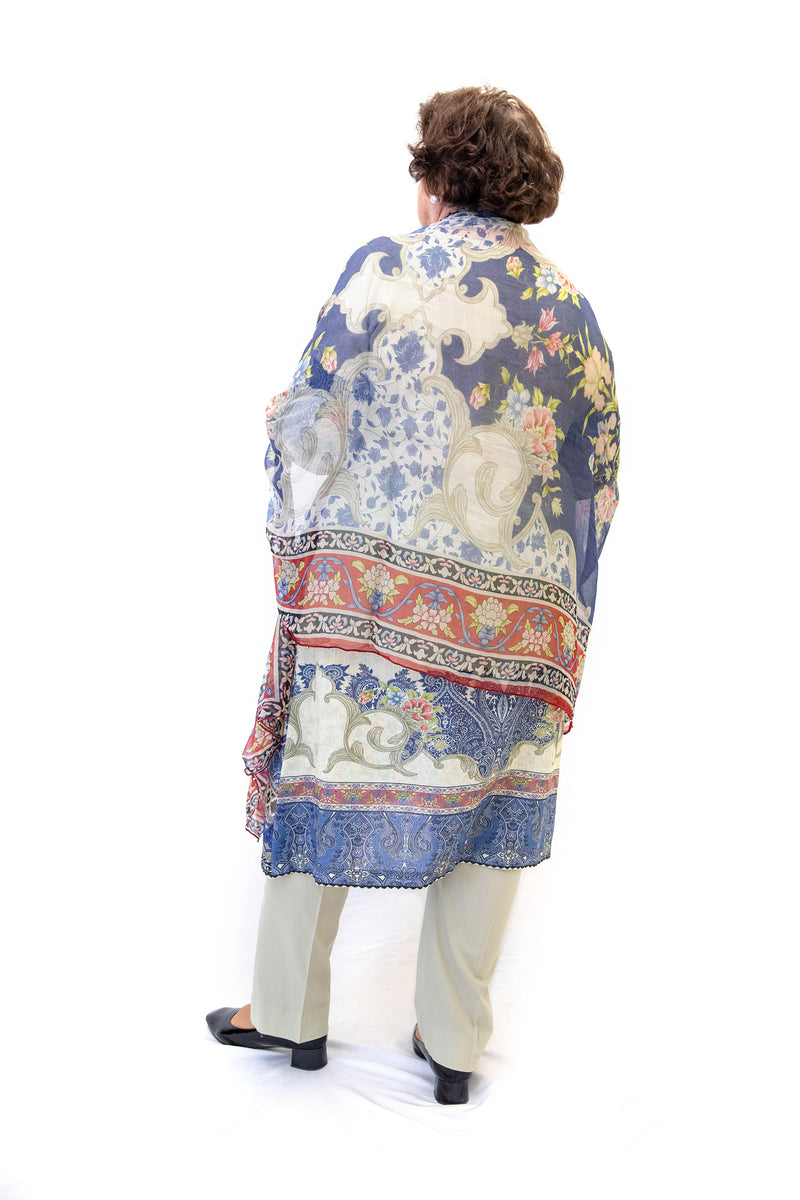 Beige Cotton Lawn Suit - Blue Print Designs - South Asian Casual Wear