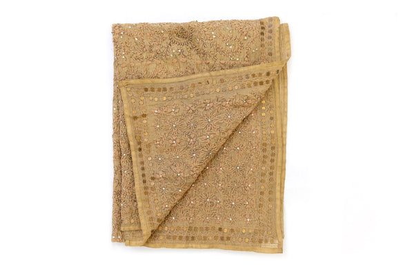 Brown Cotton Shawl - South Asian Accessories & Outerwear 