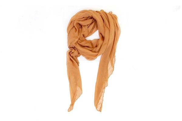 Orange-Brown Chiffon Dupatta - Scarf - South Asian Outerwear