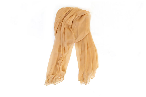 Tan Chiffon Dupatta - Scarf - South Asian Accessories & Outerwear