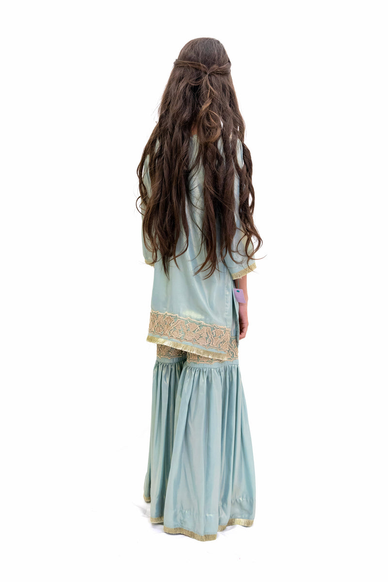 Baby Blue Salwar Kameez - Girls South Asian Formal Wear