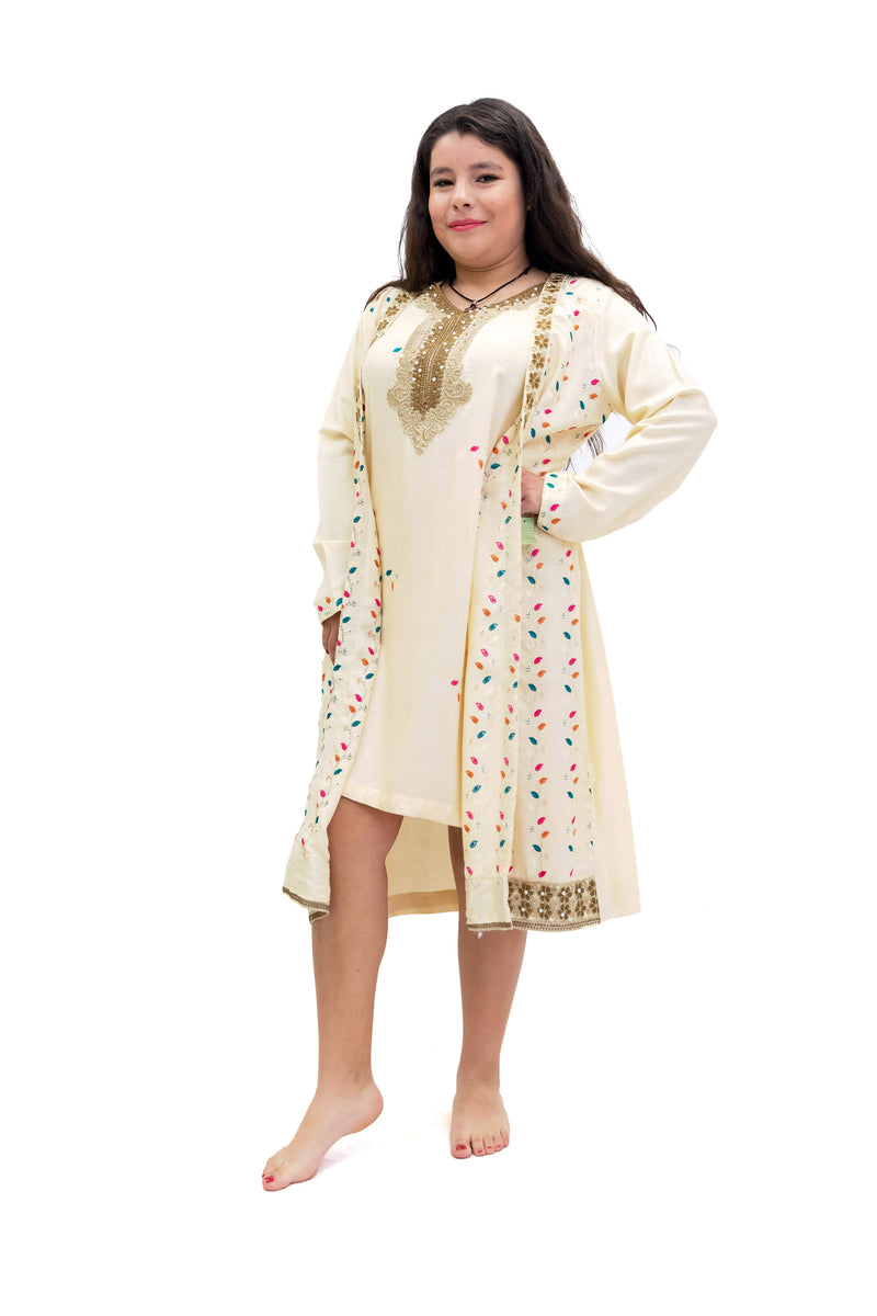 Creme Linen Kameez - Shirt - Women's South Asian Fashion