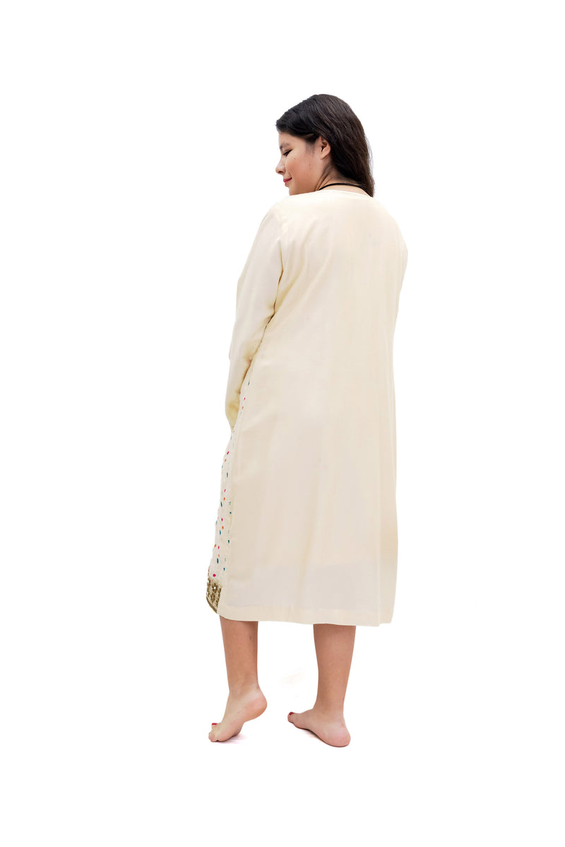 Creme Linen Kameez - Shirt - Women's South Asian Fashion