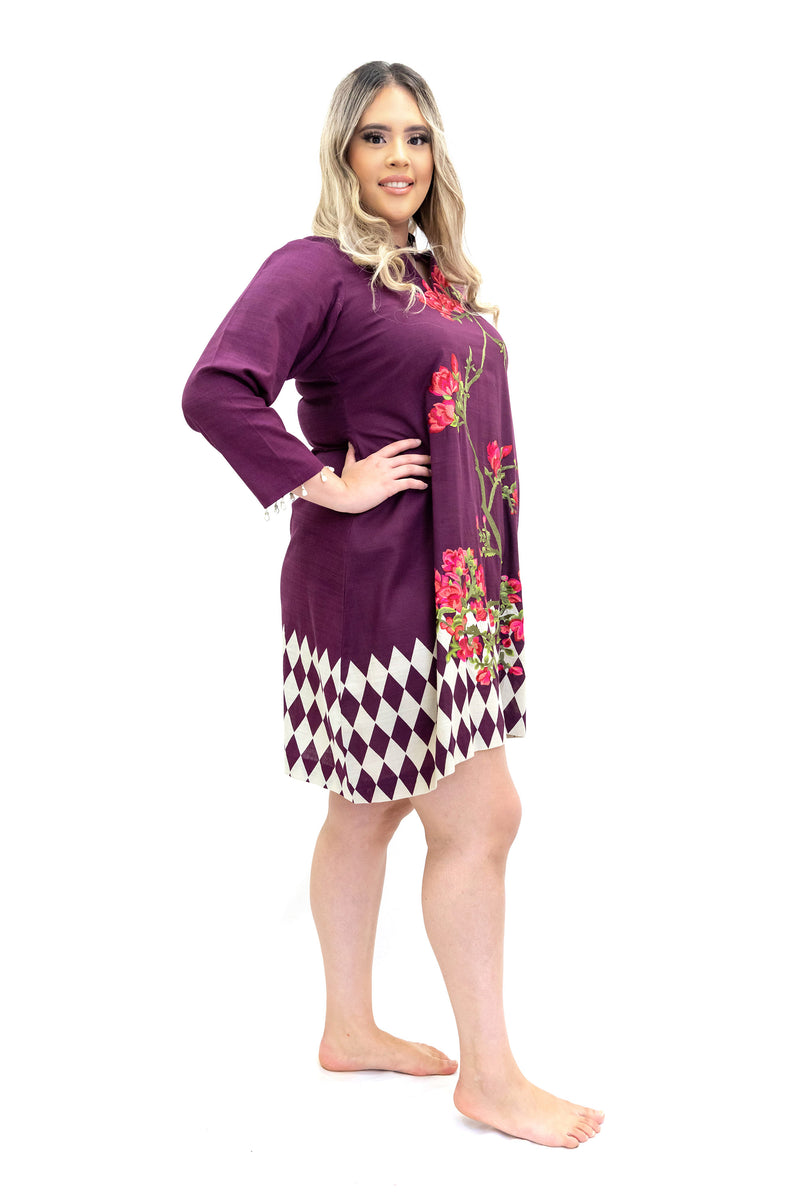 Plum Cotton Kurti - Sana Safinaz - Women's South Asian Designer Wear