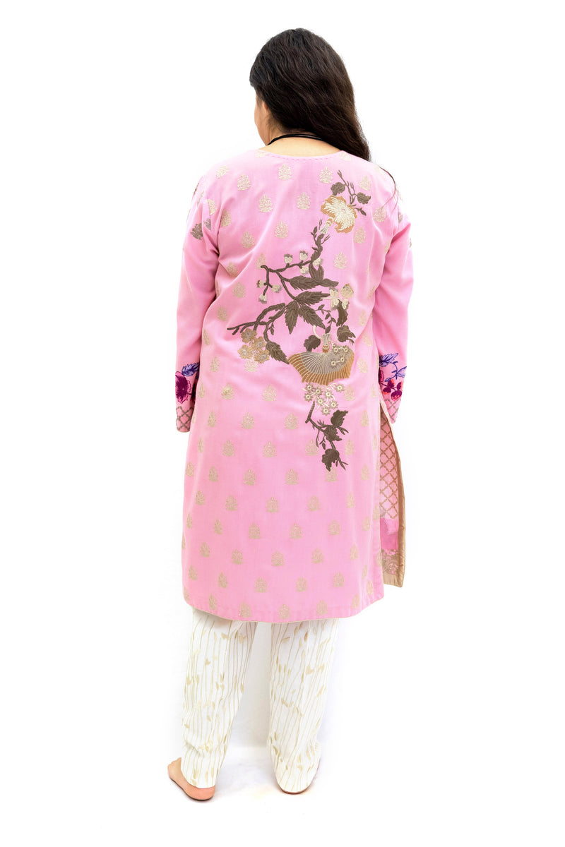 Pink Cotton Embroidered Salawar Kameez - Suit - South Asian Fashion