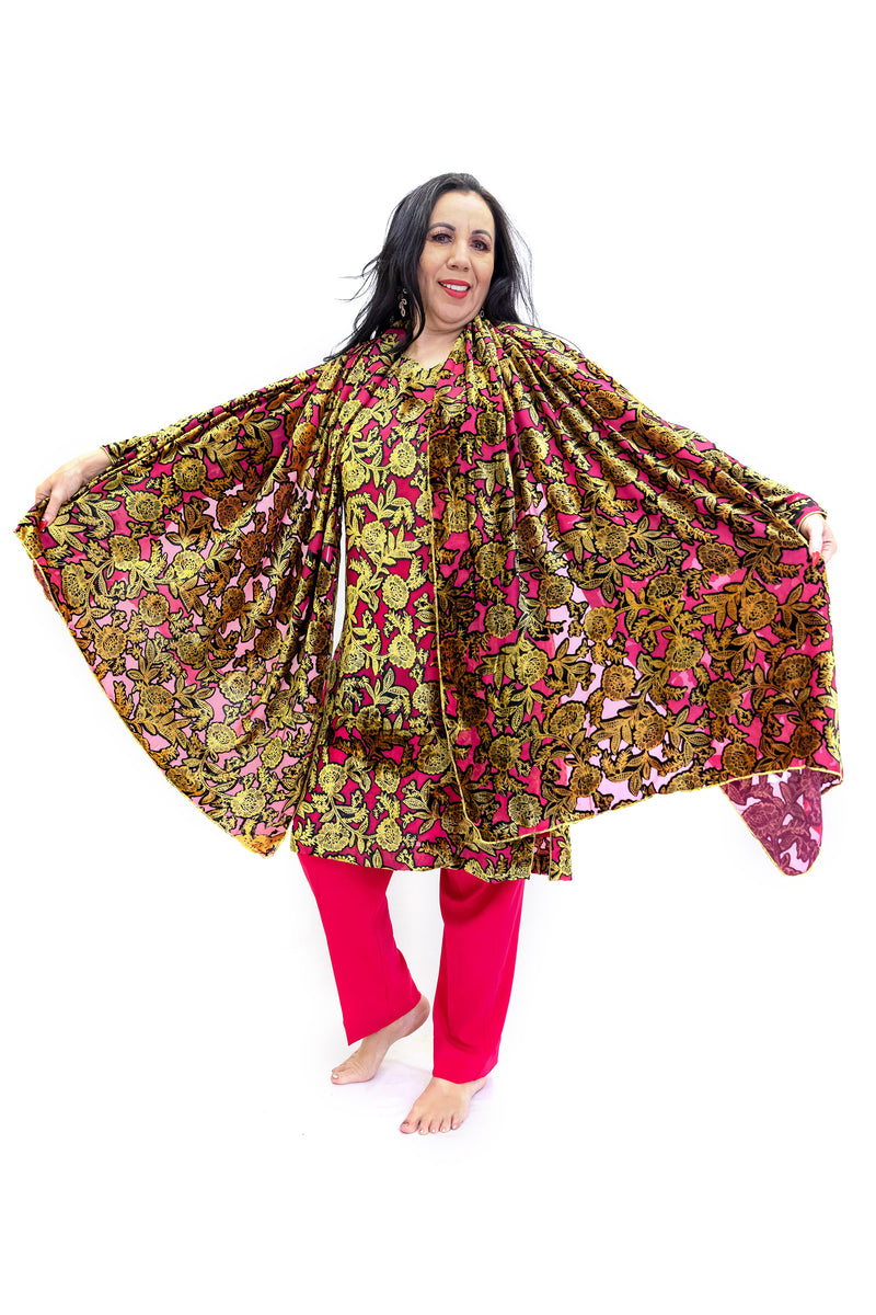 Pink Velvet Salwar Kameez - Suit - South Asian Fashion