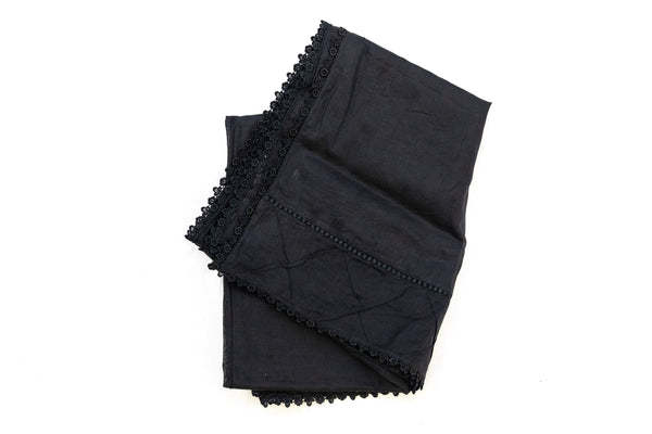 Black Chiffon Dupatta - Scarf- South Asian Accessories & Outerwear