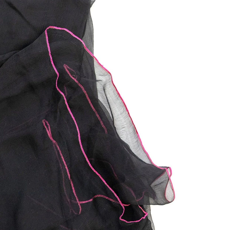 Black & Pink Chiffon Dupatta - Scarf - South Asian Outerwear