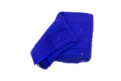 Blue & Pink Beaded Chiffon Dupatta - Scarf