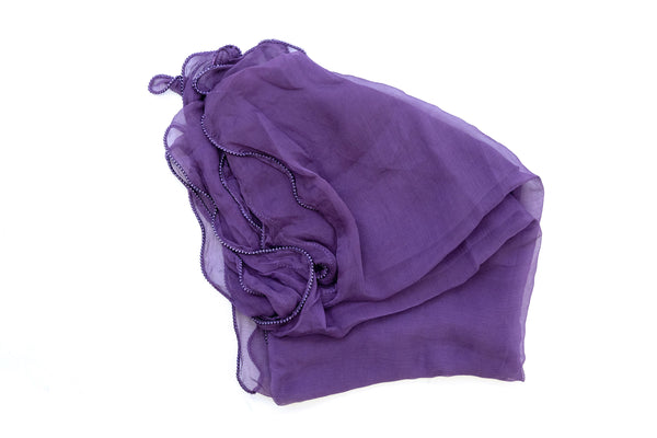 Purple Chiffon Dupatta - Scarf - South Asian Accessories & Outerwear