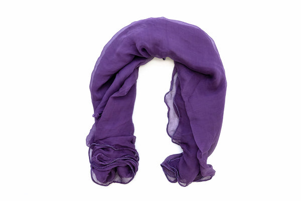 Purple Chiffon Dupatta - Scarf - South Asian Accessories & Outerwear