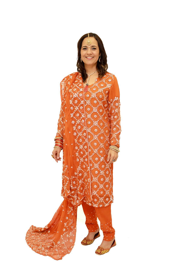 Indian Pakistani Gotta Patti Suit Chiffon-Trendz & Traditionz Boutique