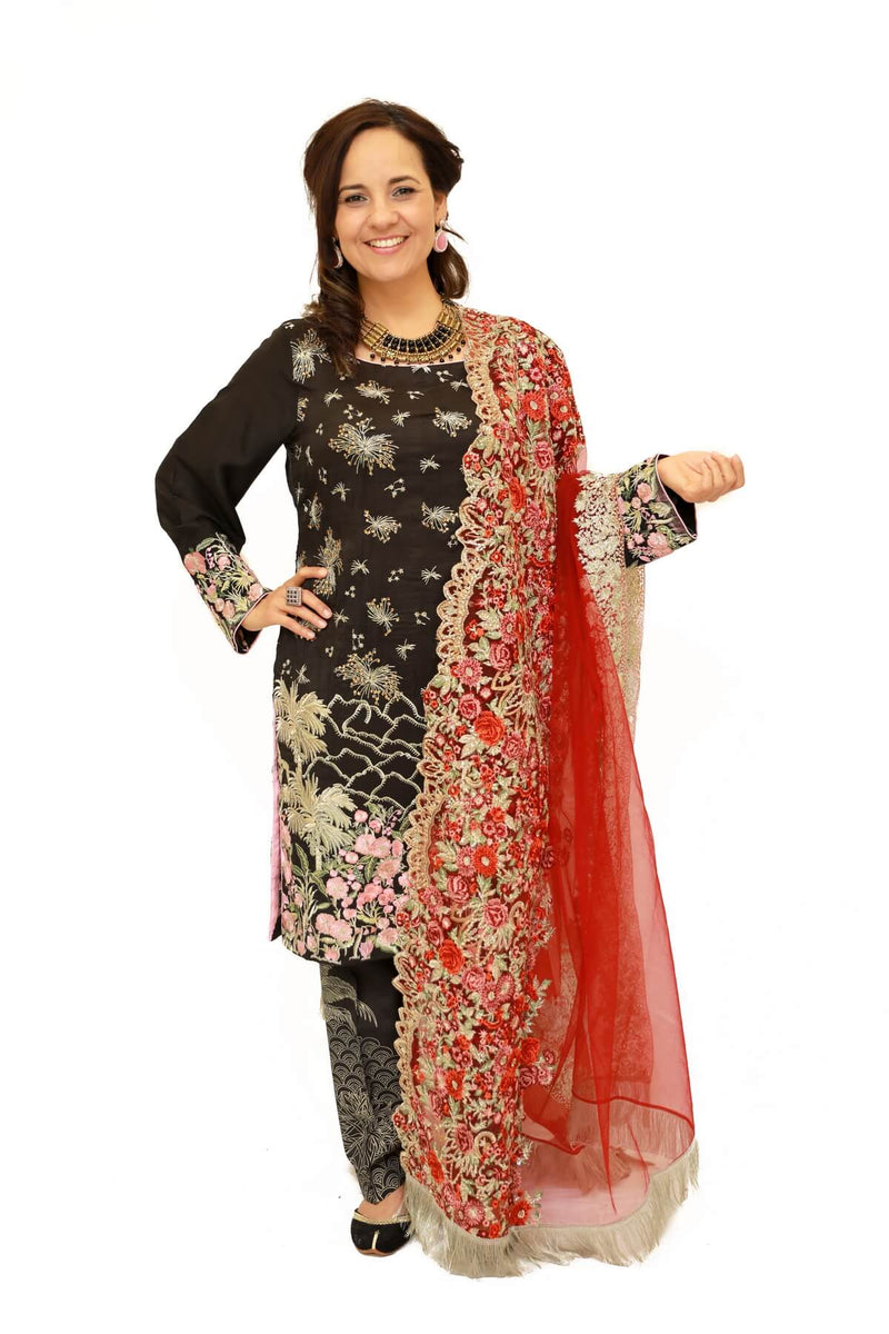 Silk and Net Shalwar Kameez - Trendz & Traditionz Boutique