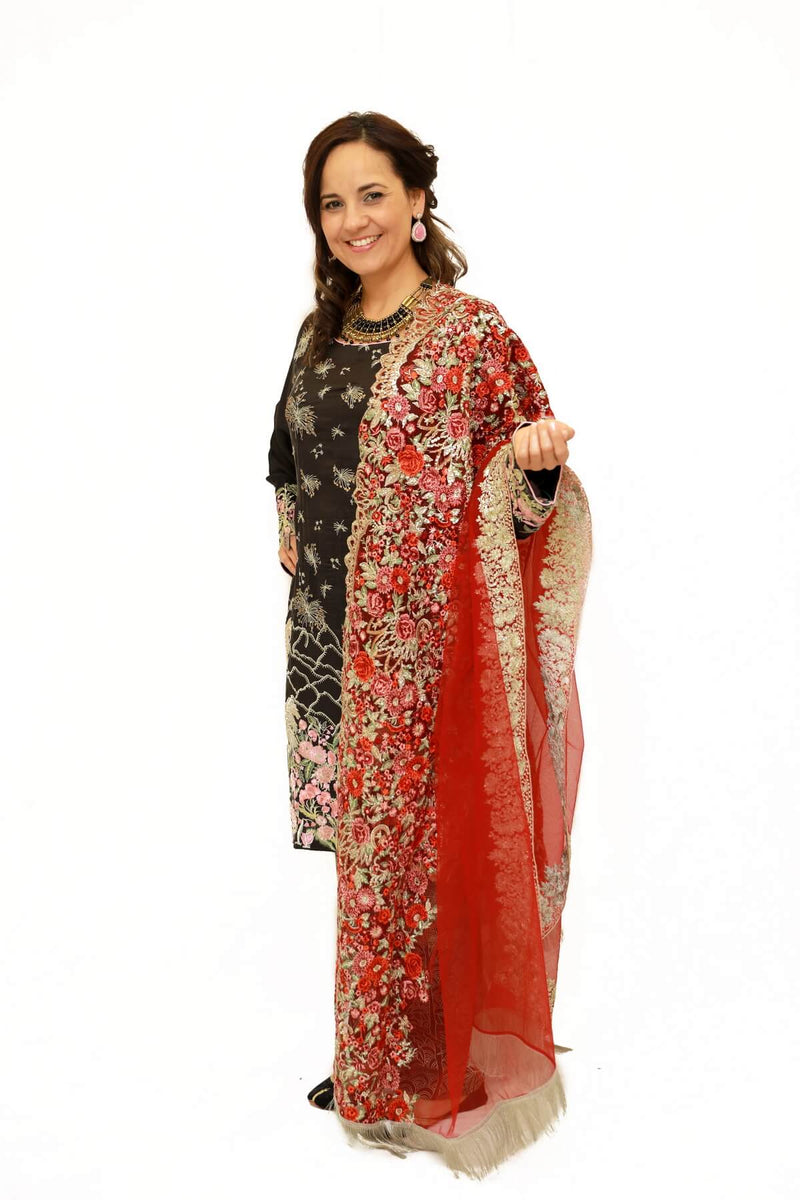 Silk and Net Shalwar Kameez - Trendz & Traditionz Boutique