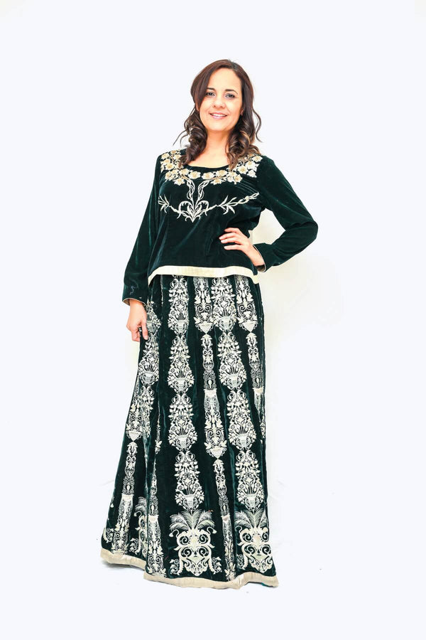 Velvet Embroidered Skirt and Blouse - Trendz & Traditionz Boutique 