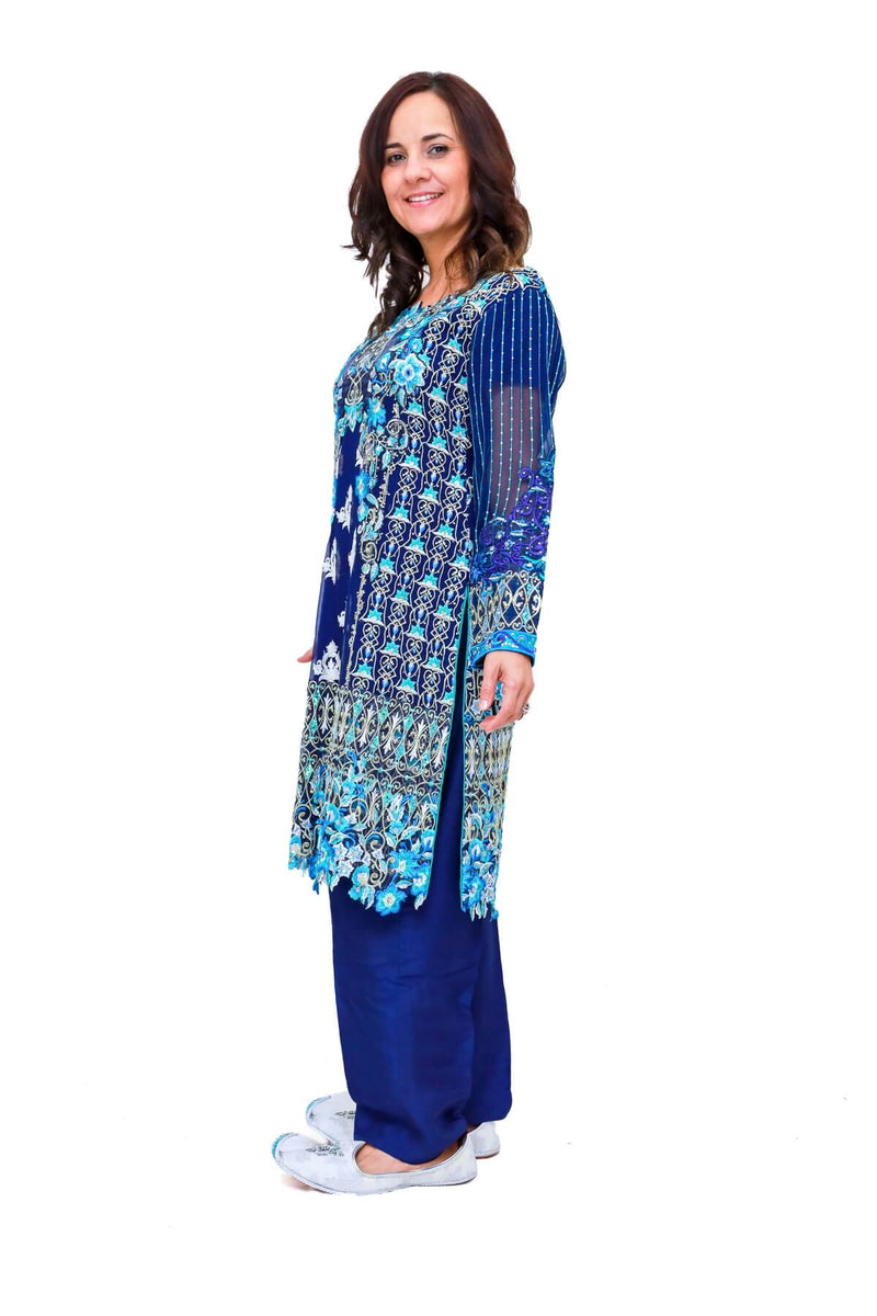 Pakistani Mina Hassan Chiffon Embroidery Suit-Trendz & Traditionz Boutique 