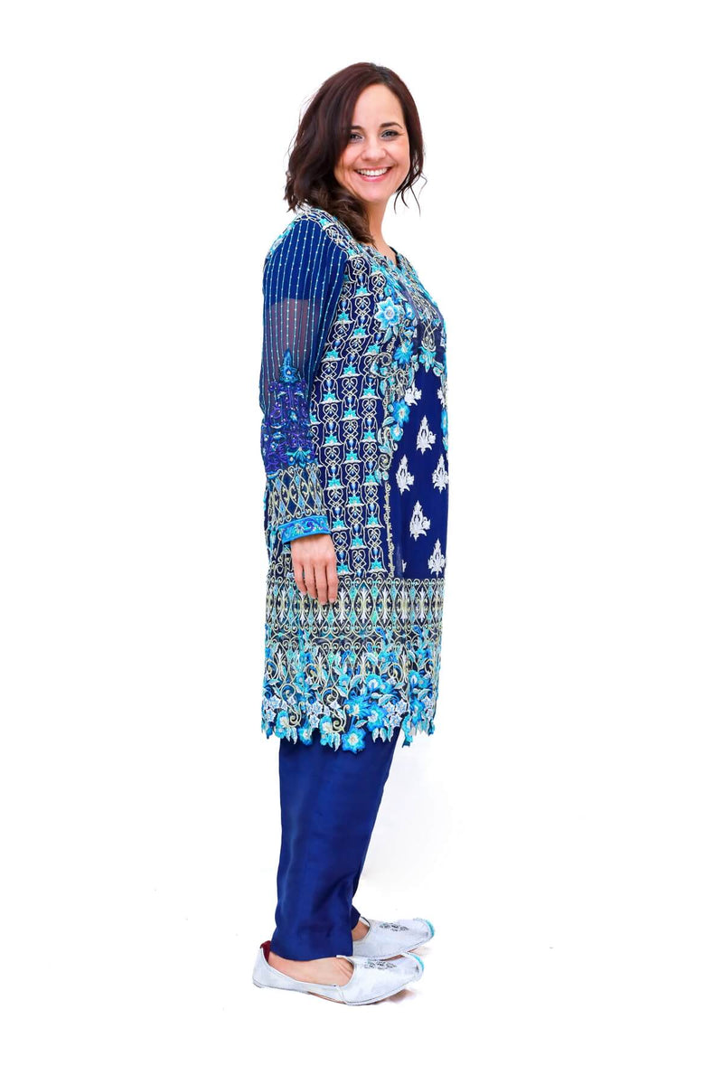 Pakistani Mina Hassan Chiffon Embroidery Suit-Trendz & Traditionz Boutique 