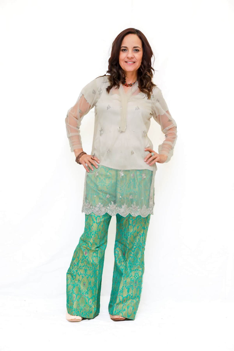 Embroidered Net Shirt Kurti -Trendz & Traditionz Boutique