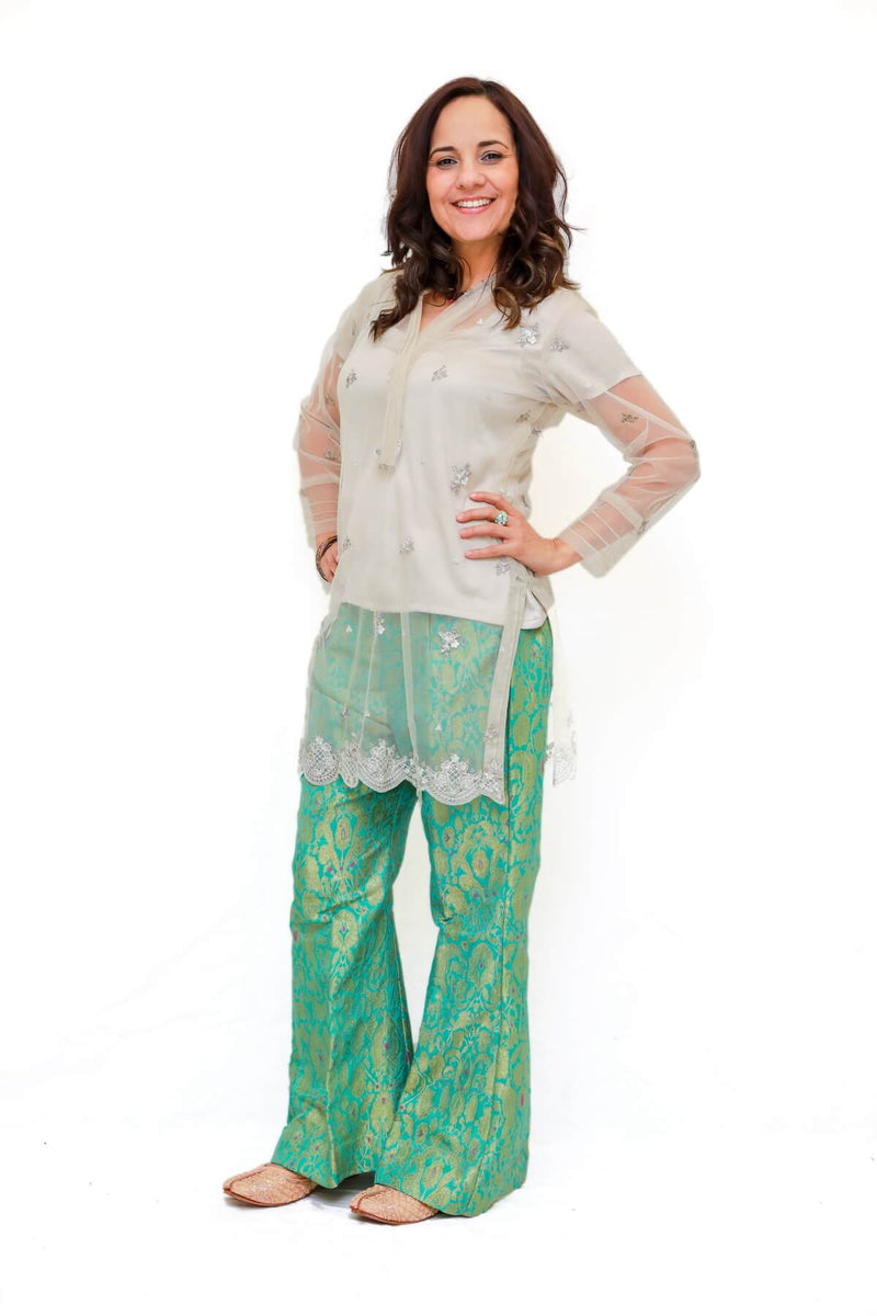 Embroidered Net Shirt Kurti -Trendz & Traditionz Boutique