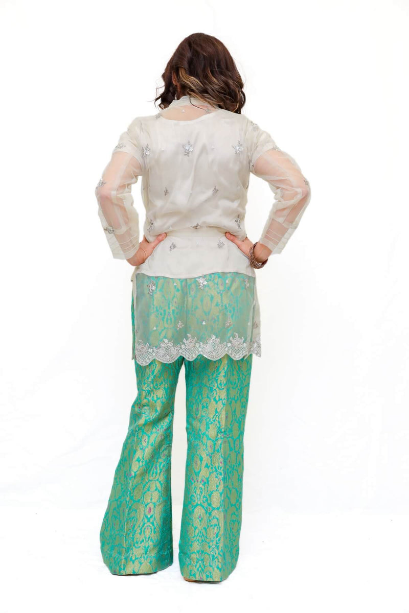 Embroidered Net Shirt Kurti -Trendz & Traditionz Boutique