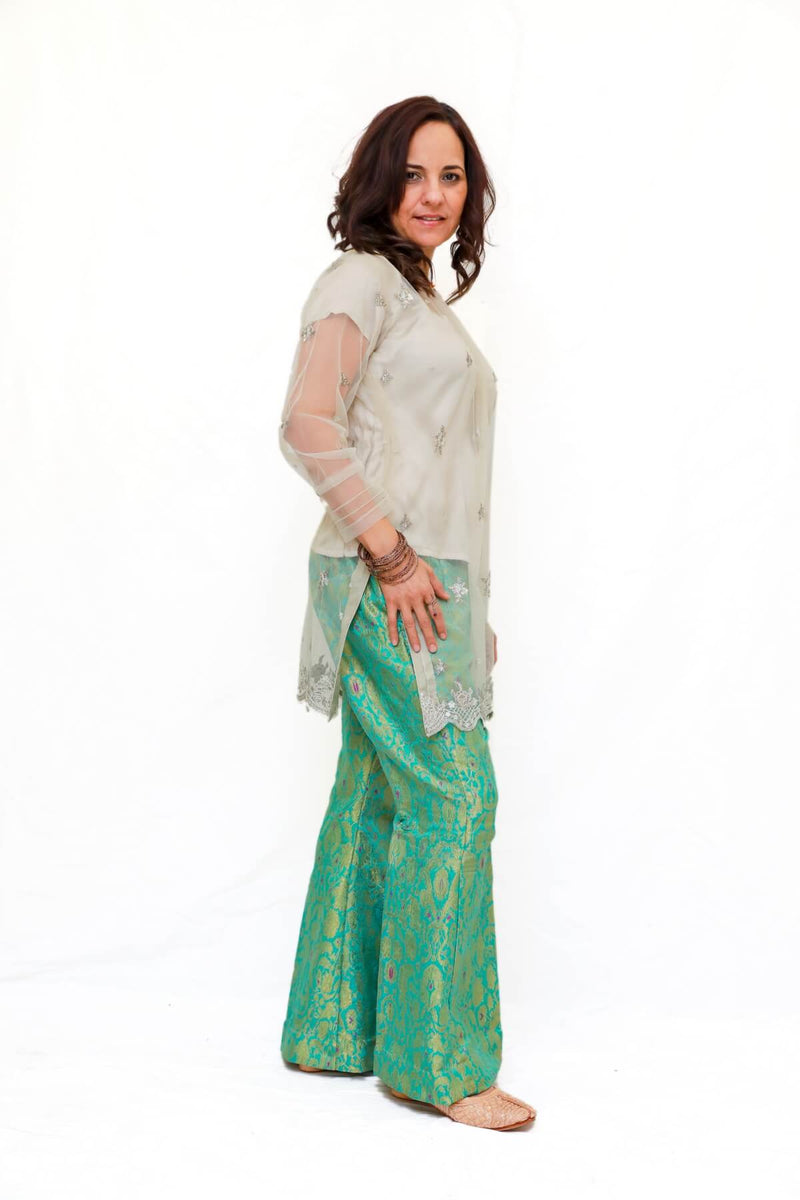 Embroidered Net Shirt Kurti -Trendz & Traditionz Boutique