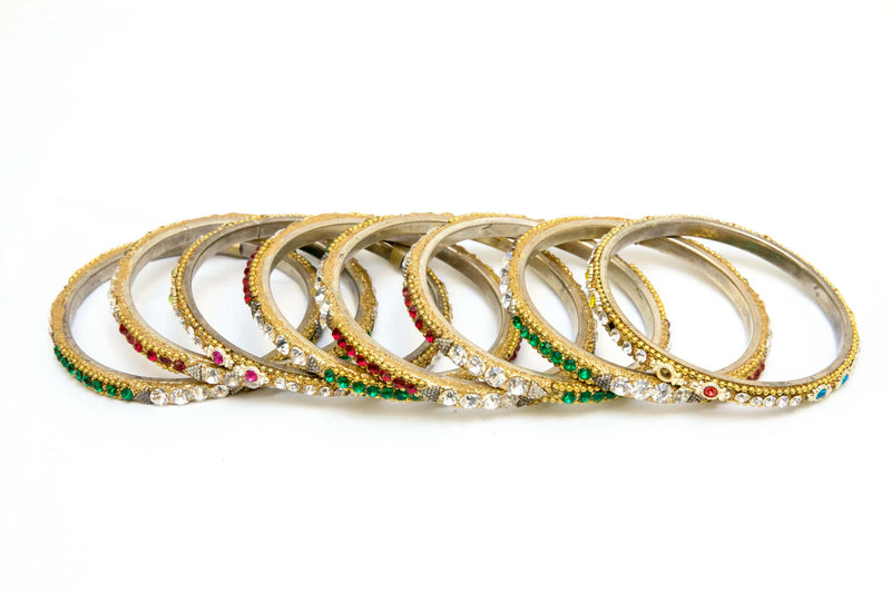 Bangles decorated with shiny beads. Bollywood Indian style bangles