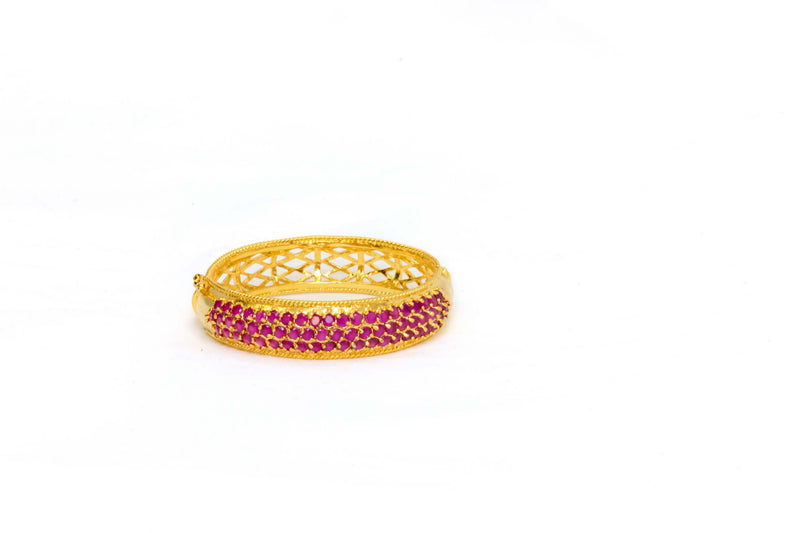 Golden Ruby Synthetic Indian Bollywood- Trendz & Traditionz Boutique