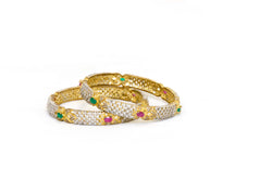 Indian Bracelet Bangles Red/Green Stones-Trendz & Traditionz Boutique