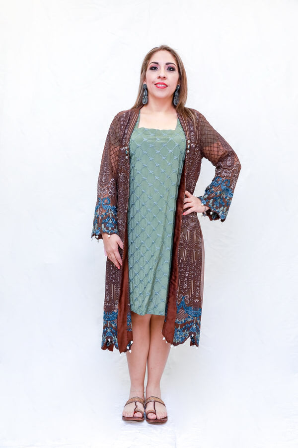 Silk Embroidery Dress - Trendz & Traditionz Boutique